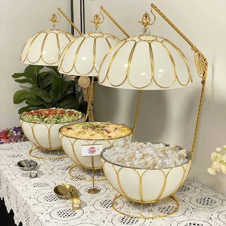 Luxury White/Gold Oval Chafing Dish